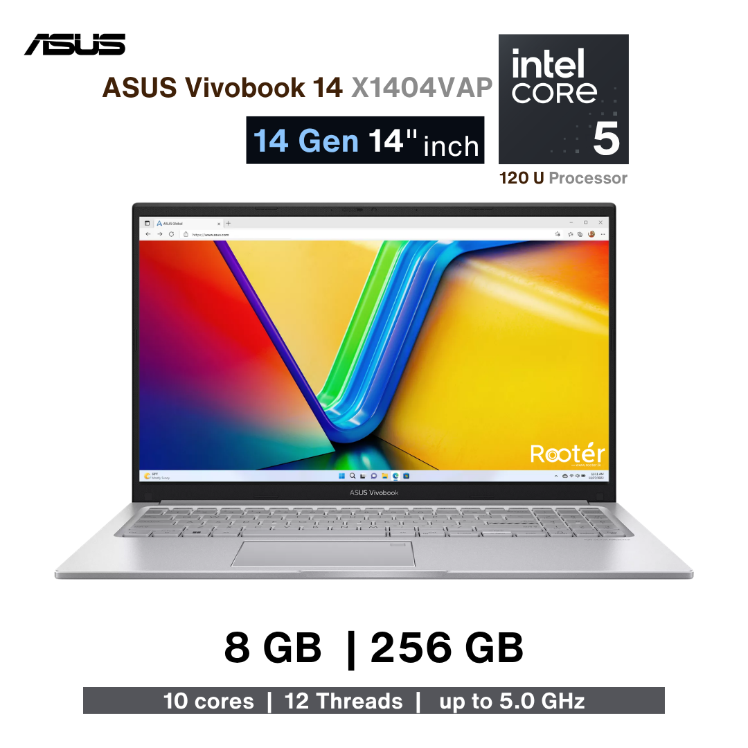 ASUS Vivobook 14 X1404VAP – Intel Core 5 120U | 8GB RAM | 256GB NVMe SSD | 14" Full HD | Windows 11