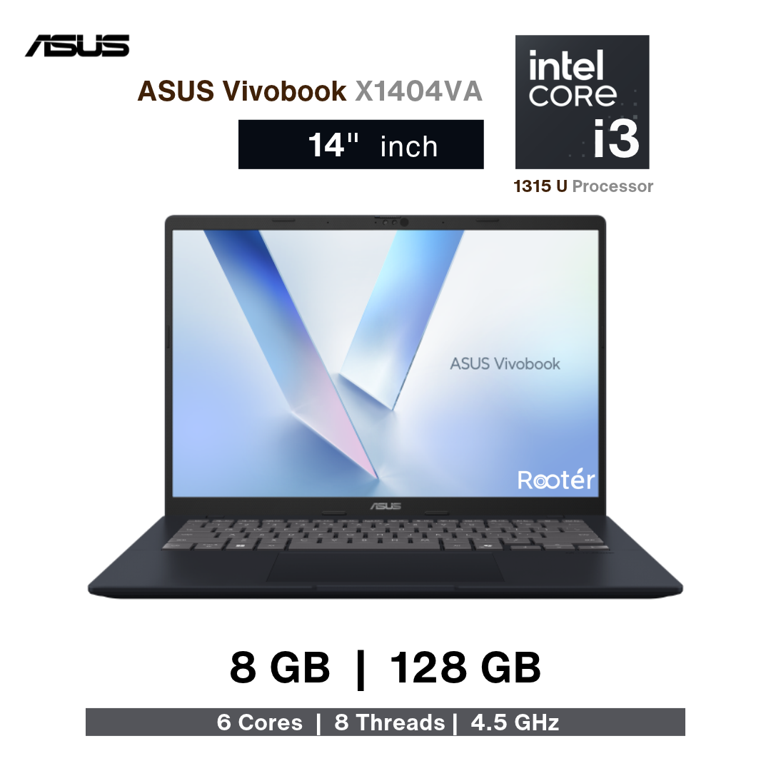 ASUS Vivobook X1404VA | Intel Core i3 | 1315 U Processor | 8GB | 128 GB SSD | 15.6" | Win 11 | 13 Gen