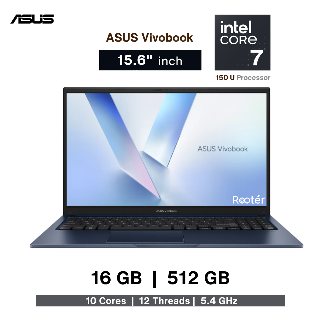ASUS Vivobook | Intel Core 7 | 150 U Processor | 16GB | 512GB SSD | 15.6"