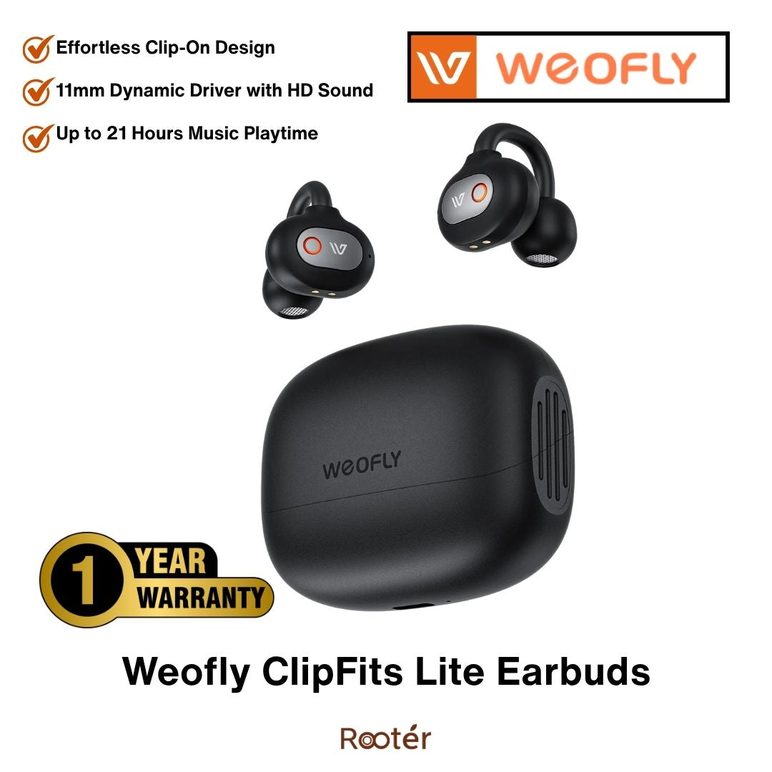 Weofly ClipFits Lite Earbuds | Clip-On Design | HD Sound