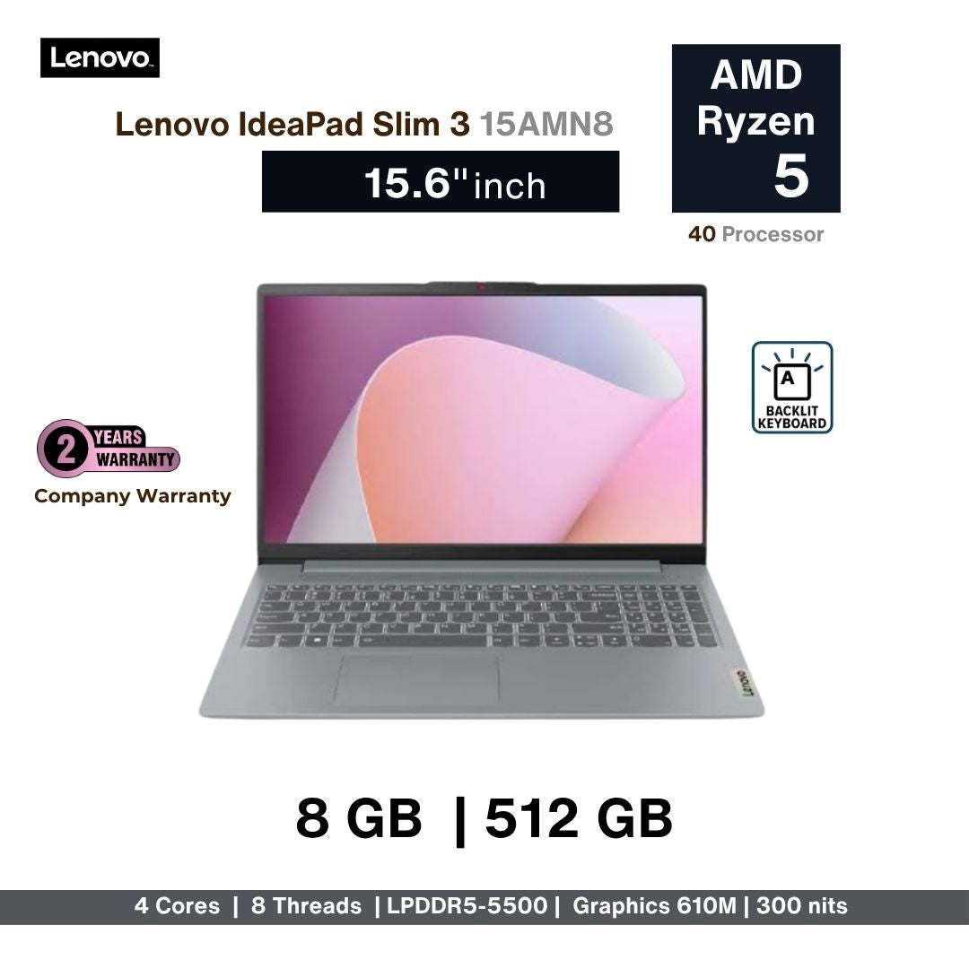 Lenovo IdeaPad Slim 3 15AMN8 Ryzen 5 | 8GB LPDDR5 | 512GB SSD