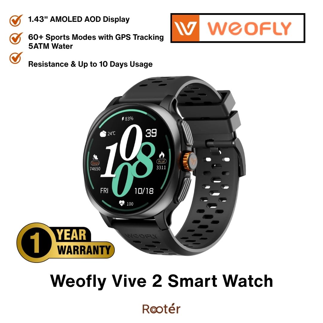 Weofly Vive 2 Smart Watch | AMOLED Display | GPS | 5ATM