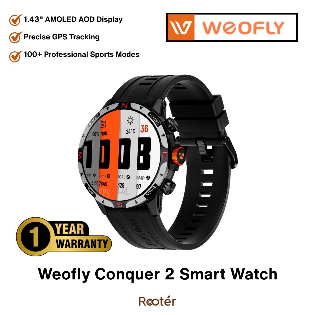 Weofly Conquer 2 Smart Watch | GPS | AMOLED | 100+ Sports Modes