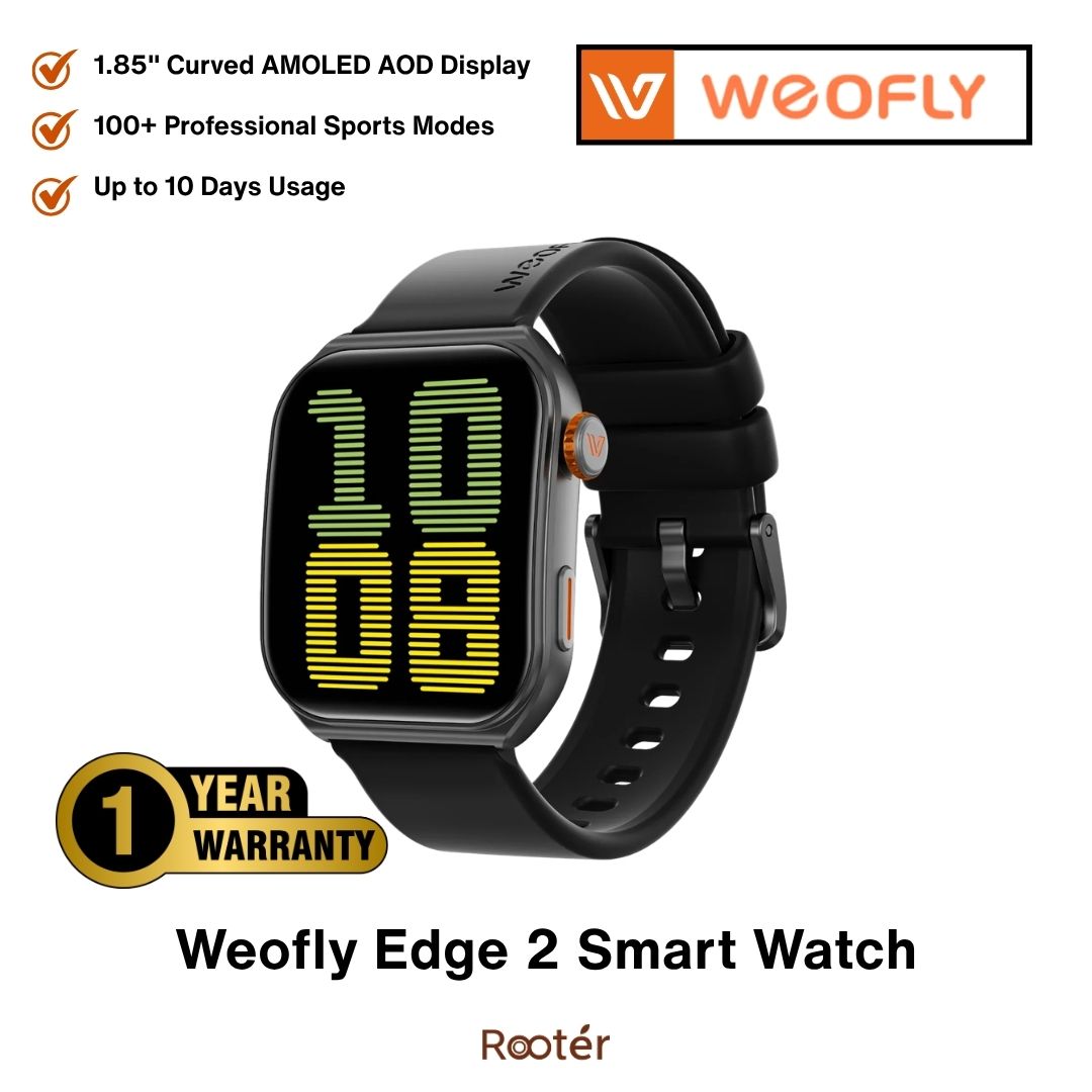 Weofly Edge 2 Smart Watch | 1.85" AMOLED, 100+ Sports Modes
