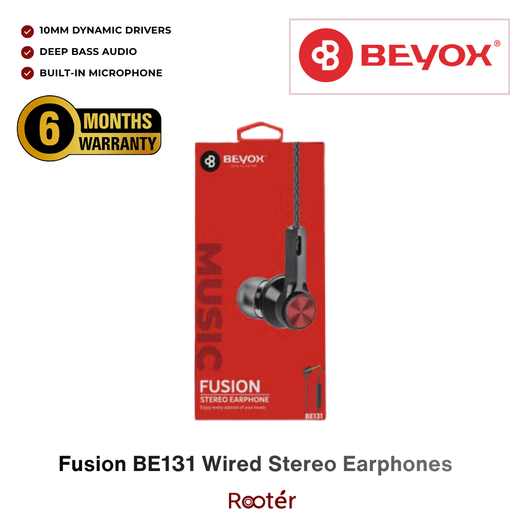 Beyox Fusion BE131 Wired Stereo Earphones with Mic – 3.5mm
