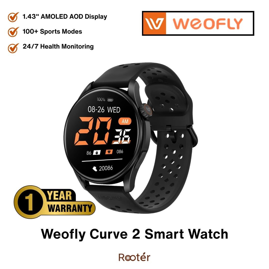 Weofly Curve 2 Smart Watch | 1.43" AMOLED | 100+ Sports Modes
