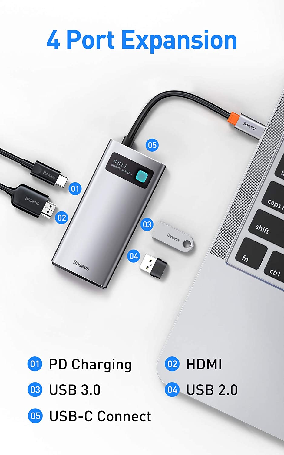 BASEUS 4 in 1 Type C HUB