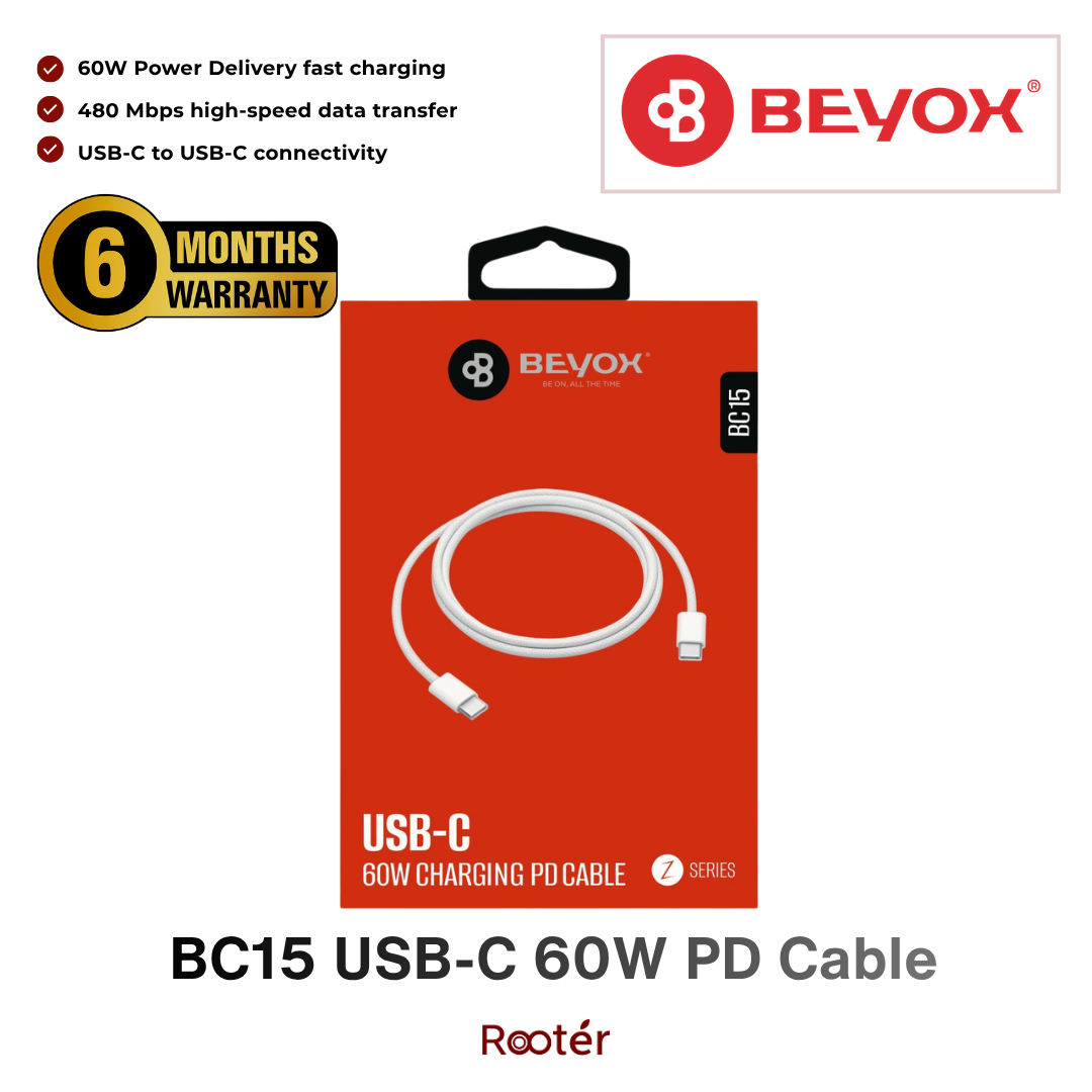 BEYOX BC15 USB-C to USB-C 60W PD Fast Charging Cable