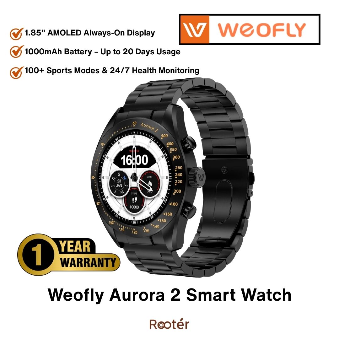 Weofly Aurora 2 Smart Watch | 1.32" AMOLED AOD | Bluetooth Calling