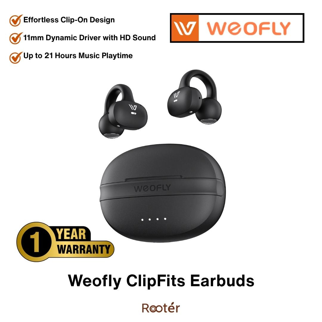 Weofly ClipFits Earbuds | Clip-On Wireless Earbuds | HD Sound