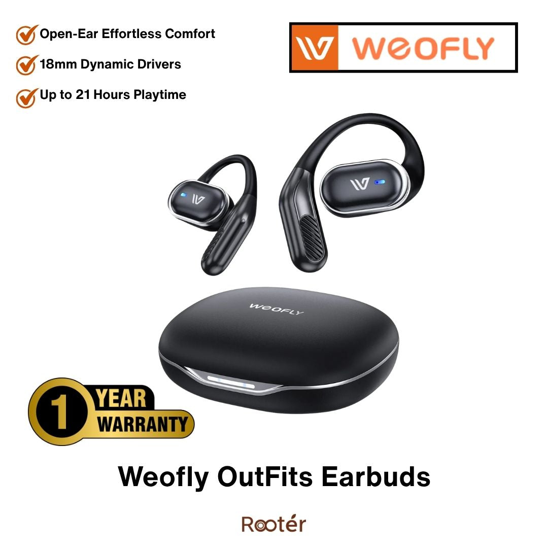 Weofly OutFits Earbuds | Open-Ear Design | 18mm Dynamic Drive